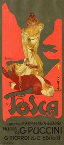 Plakat für die Oper Tosca von G. Puccini, 1899