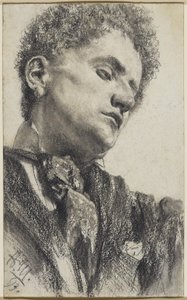 Kopf eines jungen Mannes von Adolph Menzel