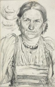 Porträt einer Bäuerin von Adolph Menzel