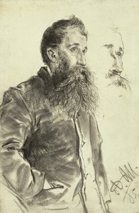 Studie eines Mannes mit Bart, Hand in der Tasche, 1885