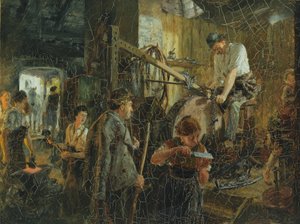 Der Messerschleifer in der Schmiede in Hofgastein, 1881 von Adolph Menzel