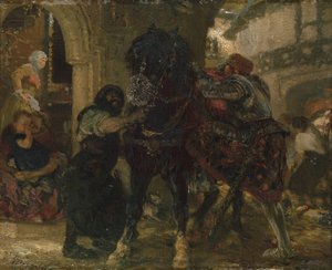Der Ritter in der Schmiede, 1865 von Adolph Menzel