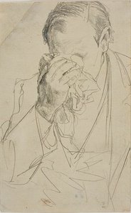 Weinender Mann von Adolph Friedrich Erdmann von Menzel
