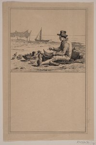 Der Fischer und die Ente. Nr. 17 in Chr. Winther und M. Rørbye, "25 Bilder für kleine Kinder" von Johan Adolph Kittendorff