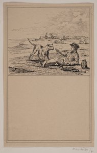 Der Hirte und der Hund. Nr. 7 in Chr. Winther und M. Rørbye, 25 Bilder für kleine Kinder von Johan Adolph Kittendorff