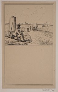 Der Soldat auf Wanderschaft. Nr. 13 in Chr. Winther und M. Rørbye, "25 Bilder für kleine Kinder"