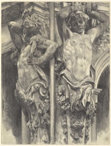 Atlanten am Wallpavillon des Dresdner Zwingers von Adolph Menzel