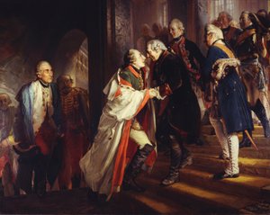 Begegnung Friedrichs II. mit Kaiser Joseph II. in Neiße im Jahre 1769 von Adolph Menzel
