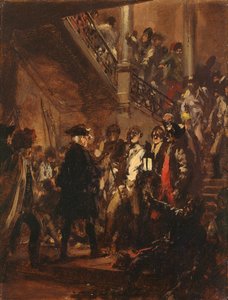 Bonsoir, meine Herren! (Friedrich der Große in Lissa). Skizze von Adolph Menzel