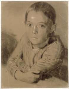 Brustbild eines Mädchens von Adolph Menzel