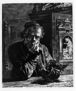 Der Antiquar (Menzels Selbstbildnis, auch Der Kunstsammler oder Dämon genannt) von Adolph Menzel