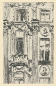 Detail des Mittelrisalits des Palais du Saxe in Dresden von Adolph Menzel