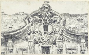 Giebel des Mittelrisalits des Palais du Saxe in Dresden von Adolph Menzel