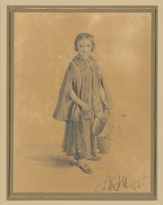Kinderbildnis der Constanze Beling, geb. Martini. Tochter des Kreisgerichtsrats Carl Martini und dessen Ehefrau Pauline Martini von Adolph Menzel