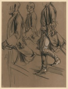 Offizier aus dem Gefolge Friedrichs II. Modellstudie zu "Das Treffen Friedrich II. und Joseph II. in Neisse" von Adolph Menzel