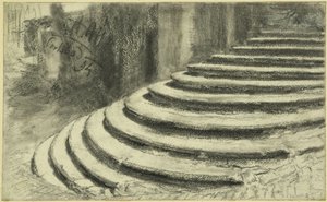 Portaltreppe der Maria-Magdalenen-Kirche in Karlsbad von Adolph Menzel