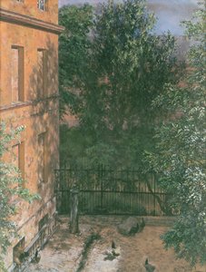 Ansicht eines kleinen Hofes von Adolph Menzel