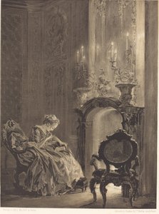 Frau vor einem Feuer