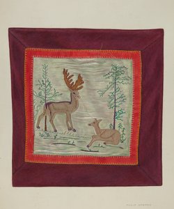 Applikations-Überwurf (Detail), ca. 1941 von Adolph Opstad