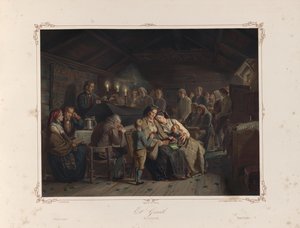 Illustration aus dem Buch Norske Folkelivsbilleder von Adolph Tidemand und veröffentlicht von Chr. Tønsberg (Christiania, 1858) von Adolph Tidemand