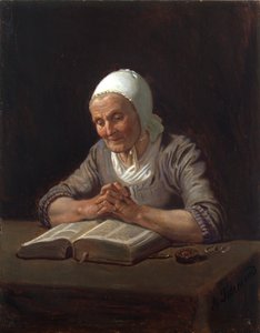 Alte Frau beim Lesen