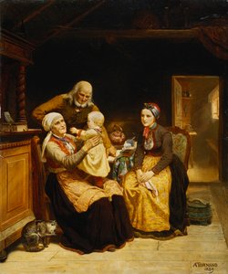 Der Besuch bei den Großeltern von Adolph Tidemand