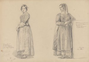 Zwei stehende Frauen von Adolph Tidemand