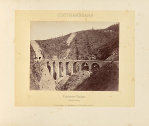 Gotthardbahn: Piantorino-Viadukt (Nach Vollendung) von Adolphe Braun and Cie