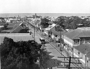 Old King Street nach Süden, Kingston, Jamaika, um 1905 von Adolphe Duperly and Son