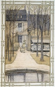 Leben der Bienen: Imker und seine Bienenstöcke - Zeichnung von A. Giraudon von Adolphe Giraudon
