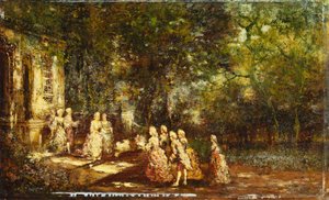 Ein Besuch bei der Prinzessin, ca. 1860 von Adolphe Joseph Thomas Monticelli