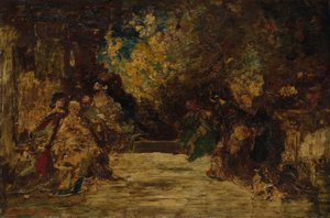 Figuren auf einer Terrasse, undatiert von Adolphe Joseph Thomas Monticelli