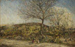 Landschaft mit blühendem Obstgarten von Adolphe Joseph Thomas Monticelli