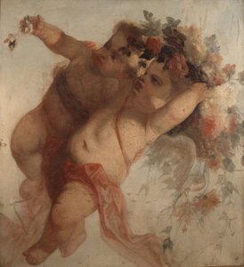 Liebesmusiker, Fragment der Dekoration des Eldorado von Adolphe Joseph Thomas Monticelli