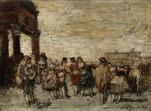 Party in Spanien Gemälde von Adolphe Monticelli (1824-1886) Dim 36,5x48 cm Musée Grobet-Labadie von Adolphe Joseph Thomas Monticelli