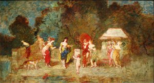 Szene in einem Park II, ca. 1870 von Adolphe Joseph Thomas Monticelli