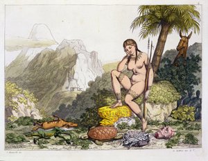 Südamerikanische Indianerfrau, graviert von Gallo Gallina von Adolphe Joseph Thomas Monticelli