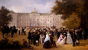 Ein Spaziergang in der Nähe des Schlosses von Strelno im Jahr 1840 von Adolphe Ladurner