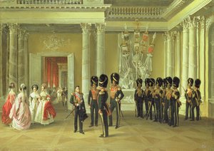 Die Heraldikhalle im Winterpalast, St. Petersburg, 1838