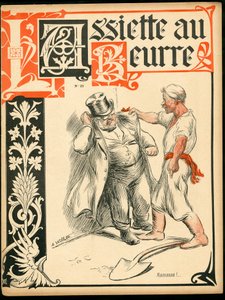 Titelblatt von „Der Butterteller“, Nummer 21, Satirisch in Farben