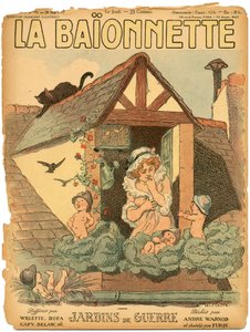 Cover von „La Baionnette“, Satirisch in Farben von Adolphe Leon Willette