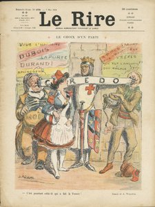 Illustration von Adolphe dit Willette (1857-1926) für das Titelblatt von Le Rire, 07/05/10 - Partywahl - Wahlen - Marianne von Adolphe Leon Willette
