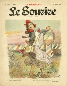 Illustration von Adolphe dit Willette für das Cover von Le Smile, Nr. 28, 09/07/14 - Der Schlag in den Rücken - Nationalismus, Französische Revolution, Krieg von 14-18 erste Mäuse, Grenzen - Marianne