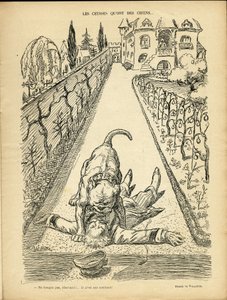 Illustration von Adolphe dit Willette (1857-1926) in Le Rire, 27/02/09 - Les ceusses que on des chiens - Architektur Urbanismus, Tiere - Hund, Pitt-Bull