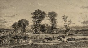Weidende Pferde von Adolphe Mouilleron