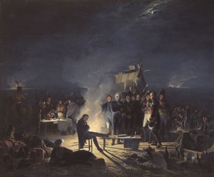 Napoleons Biwak auf dem Schlachtfeld von Wagram in der Nacht vom 5. auf den 6. Juli 1809