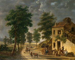 Das Coeur Volant Coaching Inn in Louveciennes, 1867 von Adolphe Roehn