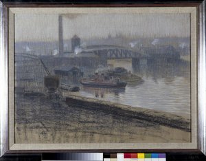 Trafford-Brücke und Pomona-Dock von Adolphe Valette