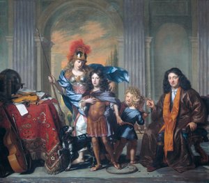 Allegorische Porträtgruppe der Familie De Bordes mit Minerva