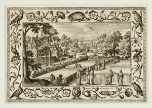 Christus und die Jünger im Feld, aus Landschaften mit alten und neuen Testamentsszenen und Jagdszenen